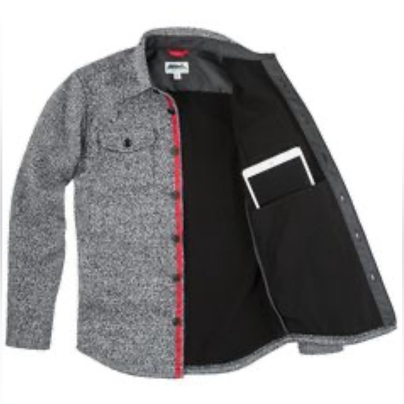 EDGEVALE M Heather Grey North Coast Shirt Jacket outdoors fall Shacket hiking - Picture 1 of 12